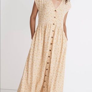 Madewell button front midi dress in piccola floral